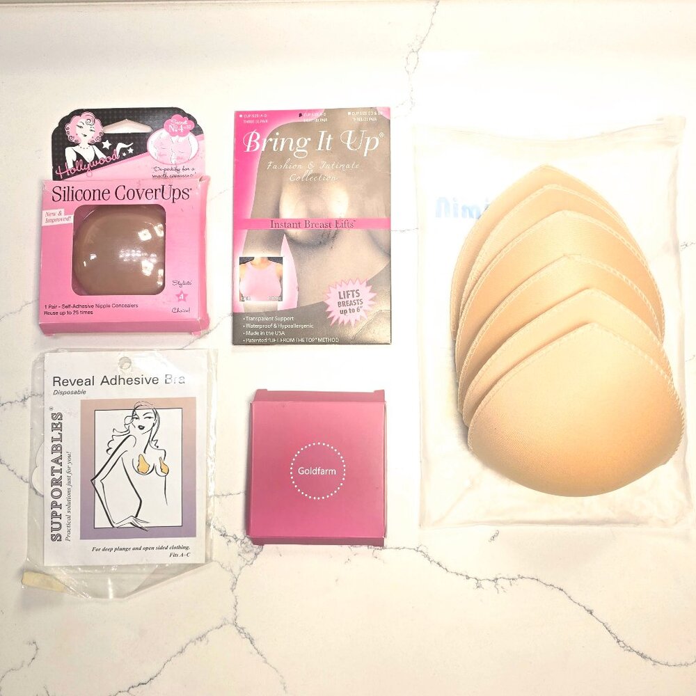 Bundle of Nipple Covers, Breast Lift Tape & Bra Inserts – NEW
